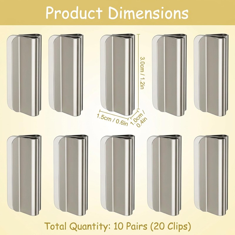 10 Pairs Magnetic Curtain Clips, Curtain Clips, Hold Curtains Closed