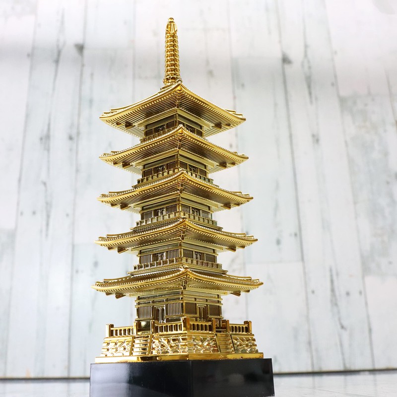 5-storied pagoda, red figure, total length 6.7 inches (17 cm)