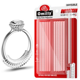 Ring Size Adjuster for Loose Rings, Omilly Ring Spacers or Ring Tightener - Invisible Silicone Ring Stopper to Make Ring Smaller, 12 Pack 4 Sizes Fitter, Fit Almost Any Ring for Women and Men