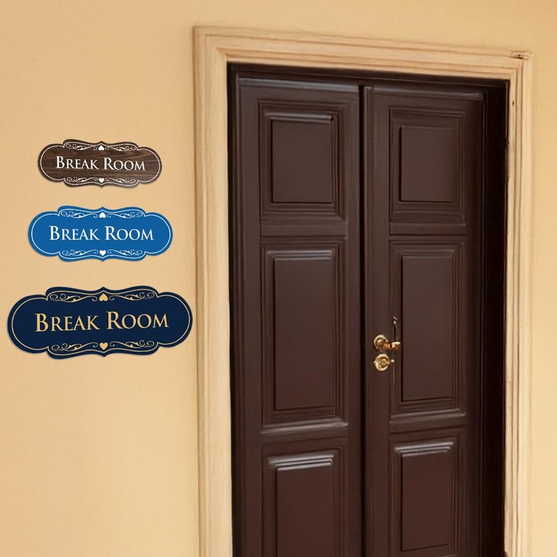 Signs ByLITA Designer Break Room Sign(Brushed Silver) - Small