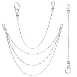 Anezus 3pcs Belt Chain, Pocket Chain, Chains for Wallet, Pants, Jeans, Goth Accessories for Eboy, Egirl, Men and Women