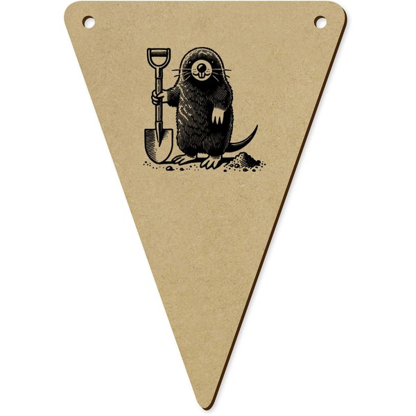 Azeeda 5 x 140mm 'Mole Digging With Shovel' Bunting Pennants/Flags