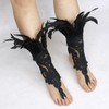 HOMELEX Women Black Lace Feather Gloves Witch Angel Costume Accessories