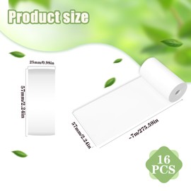 16 Rolls Thermal Paper Children's Camera 57 mm Thermal Paper Rolls for Children Instant Camera Clear Colour Development Thermal Rolls Refill Printing Paper for Photo Printers
