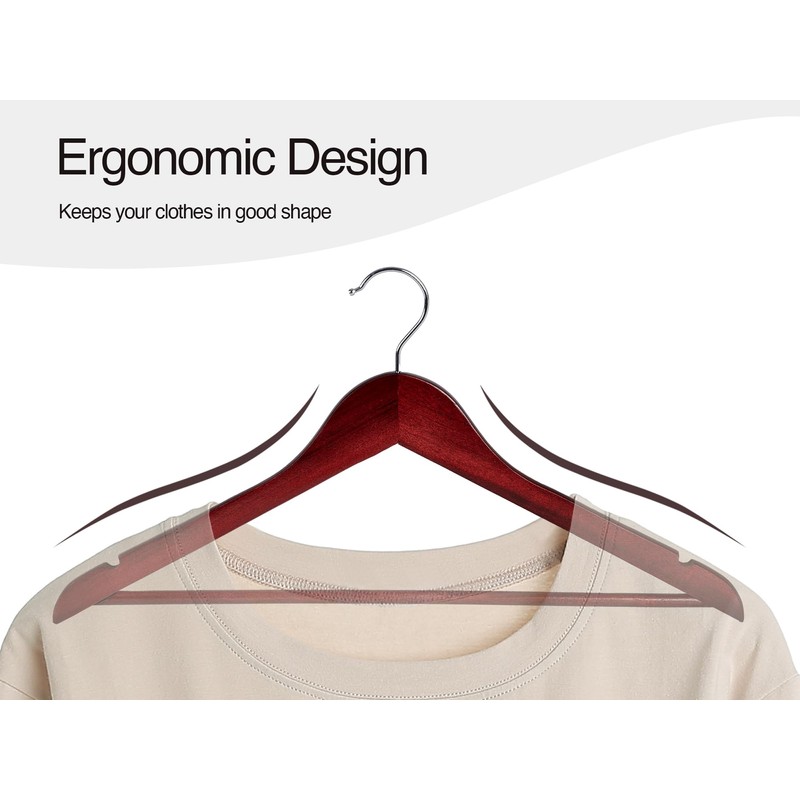 StorageWorks Wooden Hangers 20 Pack, Wood Coat Hanger for Coats,