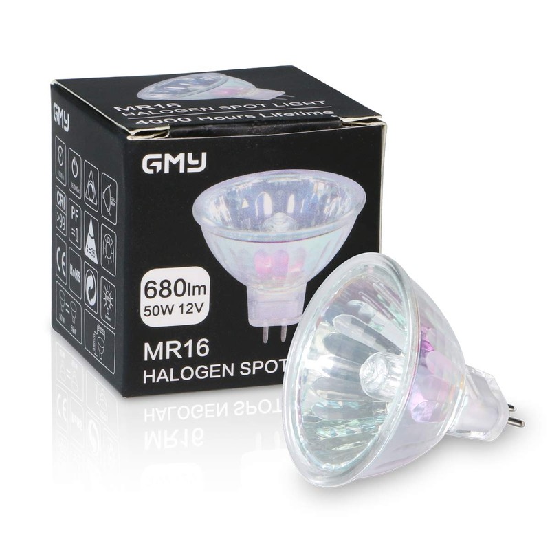 GMY MR16 Halogen Bulbs 50W, 12V GU5.3 Base Dimmable Spotlight,