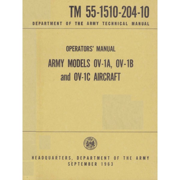 350 p. 1963 GRUMMAN OV-1 OV-1A OV-1V OV-1C Mohawk Operator's