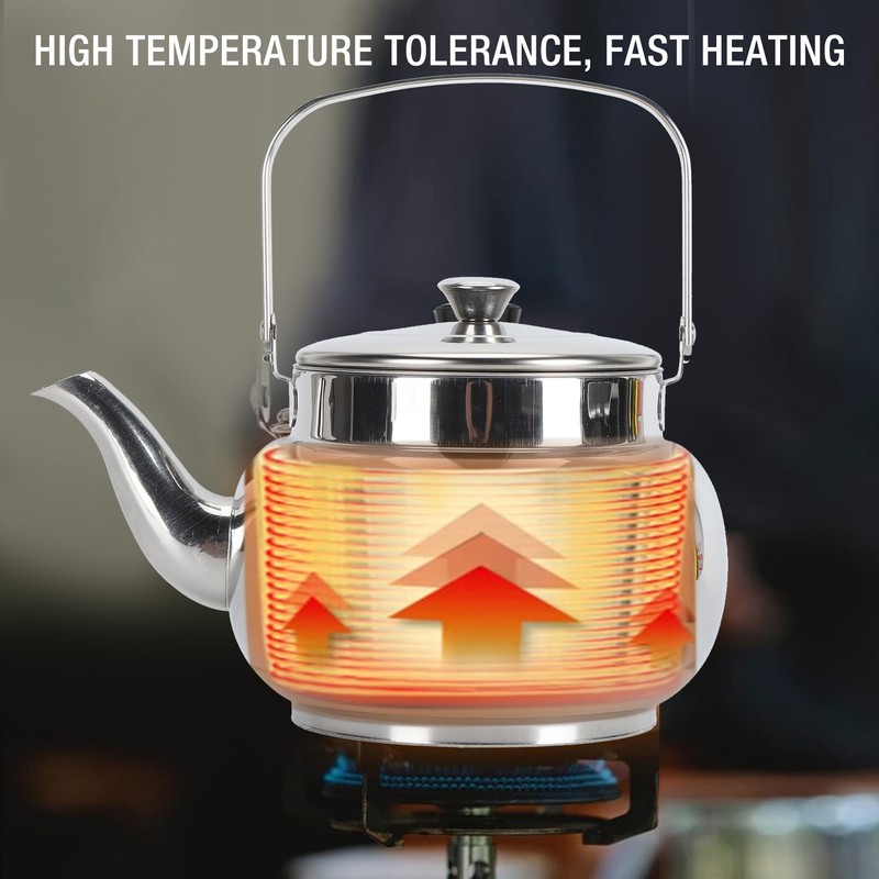 Stainless Steel Teapot with Removable Filter Metal Tea Kettle Coffee