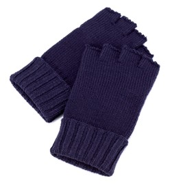 BYOS - Guantes de punto sin dedos unisex de invierno, Jg730-azul marino, Talla única