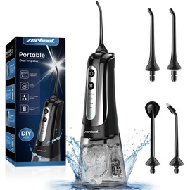 Water Dental Flosser Pick for Teeth: 4 Modes Cordless Portable Water Flossers Teeth Cleaner Rechargeable 300ML IPX7 Waterproof Oral Irrigator Flossing Cleaning Picks for Home Travel