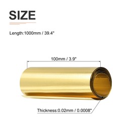 DTGN 1000 x 100 x 0.02 mm (L x W x D) Brass Sheets - 1 Pack - Good for Making Machine Parts - Metal Brass Plates