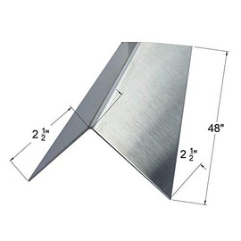 Epic QT Brushed 304 Stainless Steel Corner Guard, Protective Angle, 48'' Long (2 1/2 x 2 1/2, 20GA, No Hug Edges), Silver (CG304-2048-250250-NH)