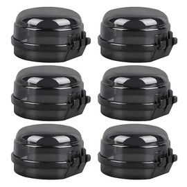 WUSJCOF Pack of 6 Child Safety Cooker Knobs, Transparent Cooker Protection Children, Oven Safety Baby, Cooker Knobs Protection (Max. Diameter 4.3 cm and 4 cm Height, Min. 6 cm) (Black)