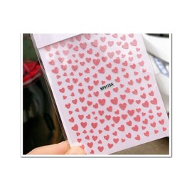 Generic Glitter Heart Nail Sticker Love Hearts Valentine Day Self Adhesive Nail Decals Pink Nail Wraps Stickers Manicure Supplies for Women Nails Full Long Lasting Easy Apply and Remove