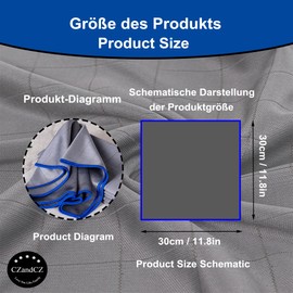 CZandCZ 6 x window cleaning cloths, carbon cloths, microfibre cloths, 30 x 30 cm, window cloth, streak-free, microfibre cleaning cloth, for windows, mirrors, stainless steel polishing, car glass 400