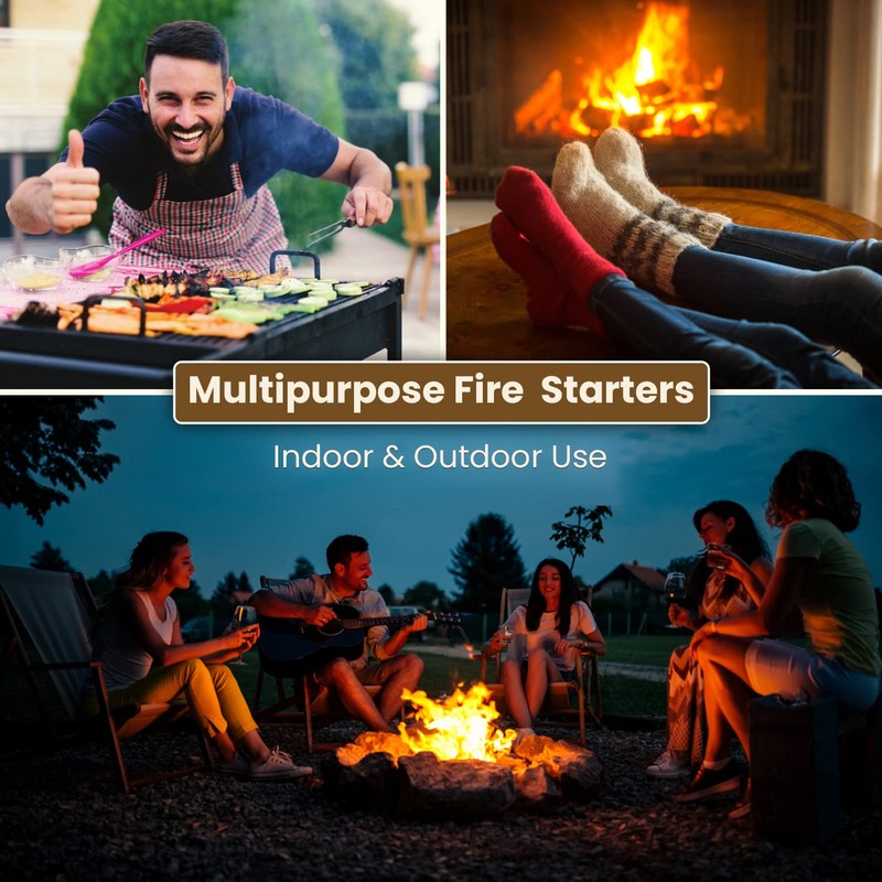 Dextreme Fire Starter (120 PCS) Natural Fire Starters for Campfire,