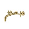 Modern Wall Mount Bathroom Sink Faucet Matte Black 2 Handle