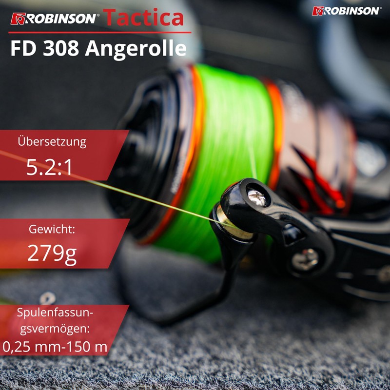 Robinson Tactica 3000 Fishing Reel - Front Brake, 8 Bearings,