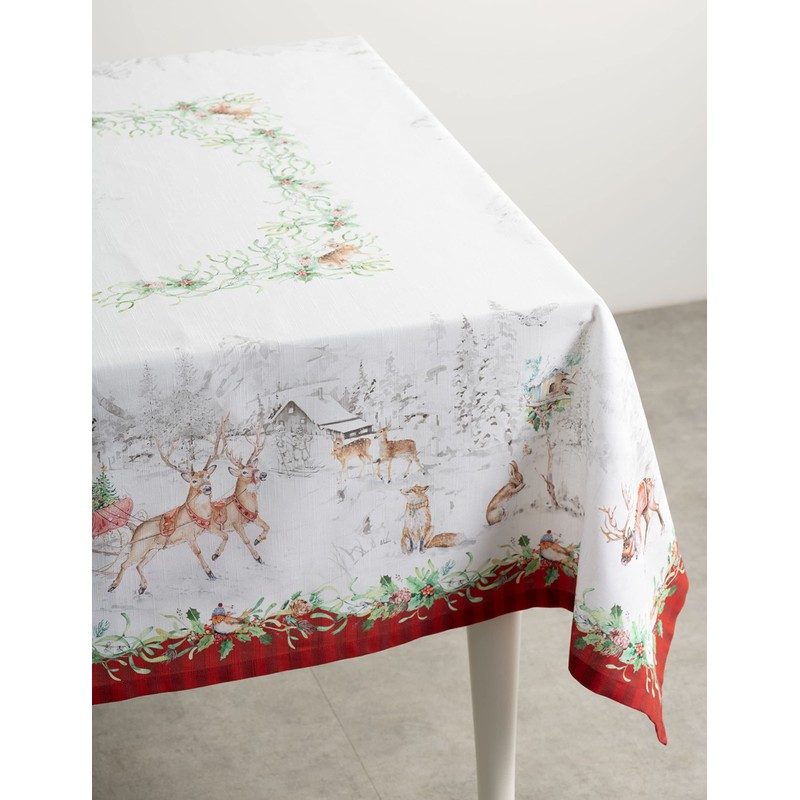 Maison d' Hermine Christmas Tradition 100% Cotton Tablecloth Kitchen Dining