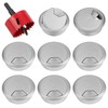 Pack of 8 Desk Cable Grommets with Hole Saw 60