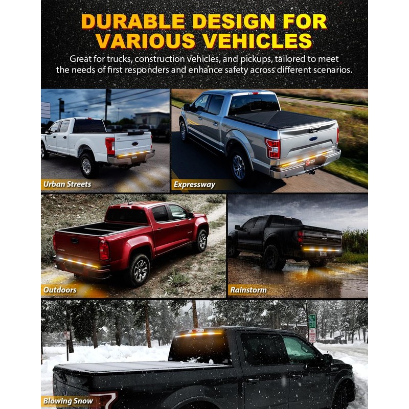 LUMENIX 49" Inch Strobe Light Strips, Back Window | Tailgate