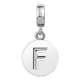 JMQJewelry F Letter Initials Alphabet F Crystal Womens Bead Charms for Bracelets Wife Husband Brother Sister Mother Mom Grandma Grandmother Jewelry