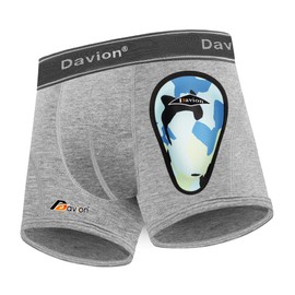 Davion Youth Boys baseball Cup Boys Cup Underwear With Soft Protctive Athletic Cup for Baseball, Football Lacrosse(Light Gray-M)