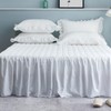Bed cover banding queen shirring white frill ruched bed skirt