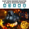 AOKDEER Pre-Seasoned Cast Iron Garlic Roaster Dutch Oven Baker for