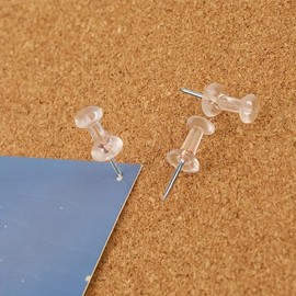220 Clear Push Pins with Storage Box for Noticeboards, Corkboards, and Pinboards White Push Pins, Transparent Pinboard Pins Drawing Pins for Notice Boards, Cork Boards and Pin Boards Bulletin Boards