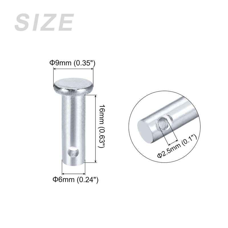 METALLIXITY 12pcs 6mmx16mm Single Hole Flat Head Carbon Steel Fastener