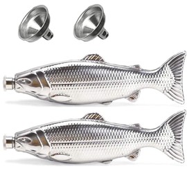Dytabepl Set of 2 Fish Shape Hip Bottle 5 oz Bottle Mini Bottle Stainless Steel Party Drinking Tableware for Outdoor Use