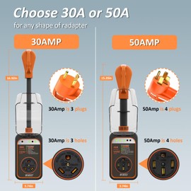 BSEED RV Surge Protector 30 Amp, 13000J Upgraded RV Power Surge Protector, RV Circuit Analyzer with Waterproof Cover, Automatic Protect RV Electrical System, RV Adapter Plug for Camper Travel Trailers