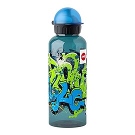 Emsa children's drinking bottle, 600 ml, safety cap, Teens Graffiti, Tritan, 518129