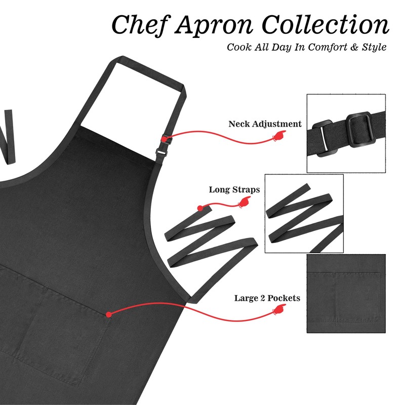 BEAUTICONE Chef Apron - Professional Polycotton - for Kitchen (Men)