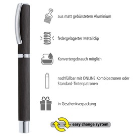 Online Schreibgeräte 36603 Set FH Vision Classic Black Online Vision F Nib Fountain Pen Black