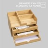 Navaris Bamboo Desk Organizer - High Capacity Small Drawers Supplies