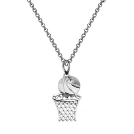 BNQL Basketball Lovers Gifts Necklace Basketball Hoop Sports Pendant Necklace Sports Jewelry Gifts for Men Women