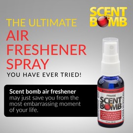 Scent Bomb Air Freshener Spray, Long-Lasting Odor Eliminator - Effective Deodorizer for Home & Car, Fresh Room Spray for Kitchen, Bathroom & Smell Neutralizer - 1 oz Pack of 4, Strawberry Scent