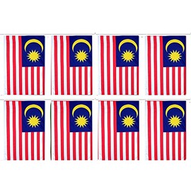 Malaysia Country 12x18 Bunting String Flag Banner (8 Flags)