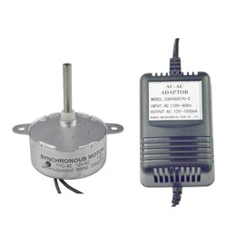 CHANCS TYC40 12V AC 5RPM Shaft 33mm Synchronous Motor with Power Supply - Input 110V Output AC 12V for Christmas Decoration
