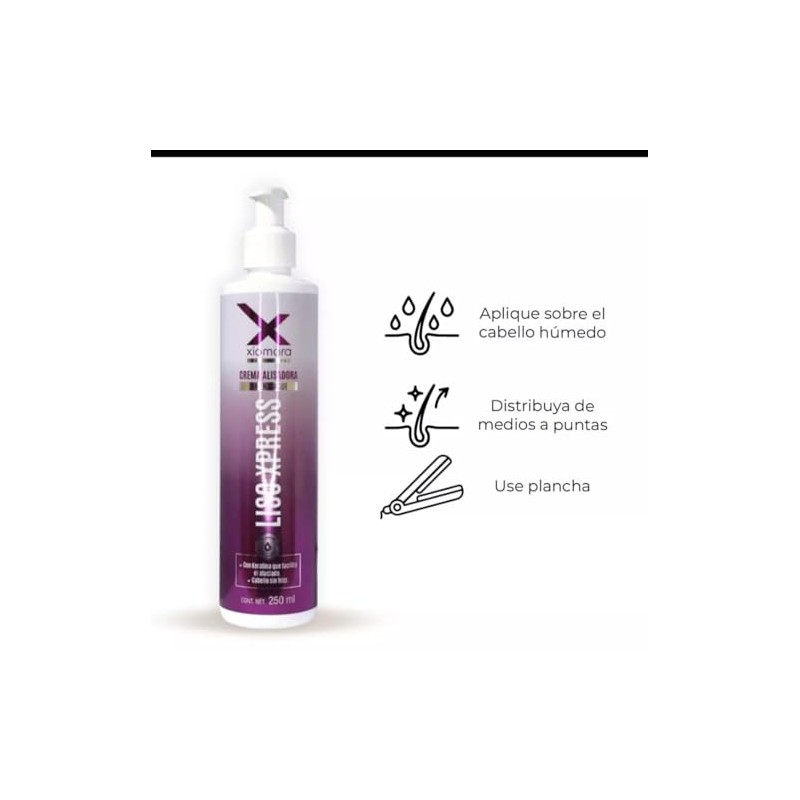 Xiomara Crema Para Peinar Alisadora Liso Express Con Keratina Xiomara