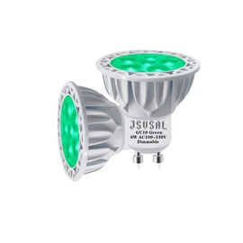 JSVSAL MR16 (GU10 Base) LED Light Bulb,Dimmable,120-Volt,Green, 6-Watt(50-Watt Equivalent), Aluminum Casing,40 Degree MR16 LED Spot Track Light Bulb,2-Pack