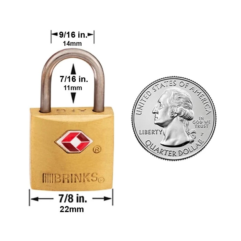 Brinks 2 Pack Tsa Approved Brass Luggage Locks Durability Travel