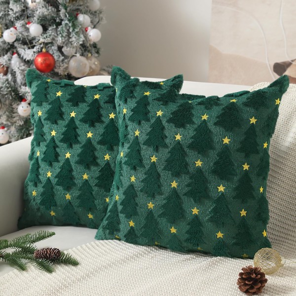 Allorry Christmas Pillow Covers 18 x 18 inch Set of