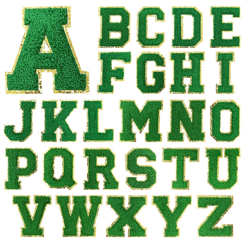 Iron On Chenille Letter Patch 2.5 Inch A-Z Alphabet Varsity