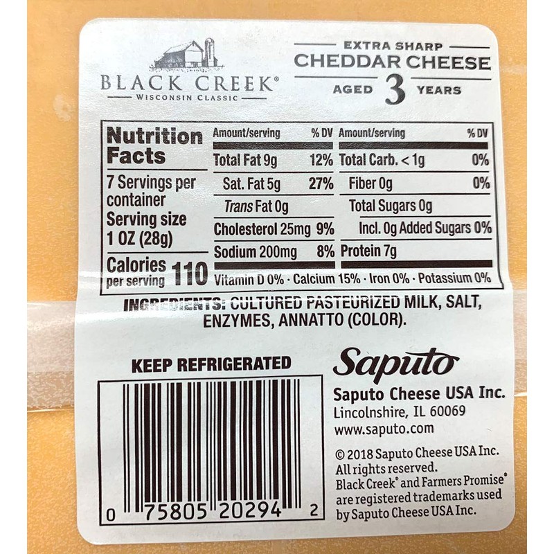 Black Creek 3 Year Aged Cheddar Cheese, 7 oz. (4