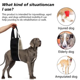 Dog Sling for Large Dogs Hind Leg Support,Dog Lift Harness for Large Dogs,Dog Hip Harness Large Breed,Dog Support Sling,Dog Lifter for Large Elderly Dogs,to Help Lift Rear for Senior/Injured/Old Dog