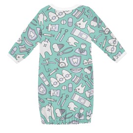 Vozoza Dentist Toothbrush Green Baby Boy Girl Sleepsuit Cotton Sleeper Gown Newborn Pajamas Nightgowns Infant Clothes, 6-12 Months, 1-Pack