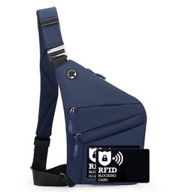 ibalulu Anti Theft Crossbody Bags for Women Men, Multi-Pocket Shoulder Bag, Slim Sling Bags with 2 RFID Blocking Card